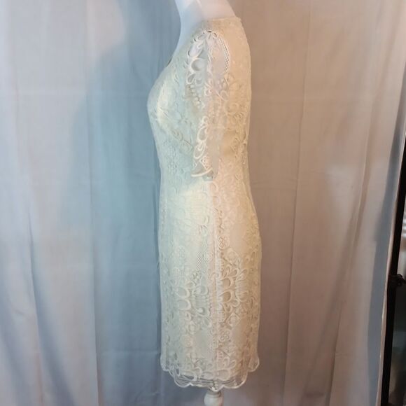 Alex Marie Elegant Cream Lace Dress - Picture 3 of 9